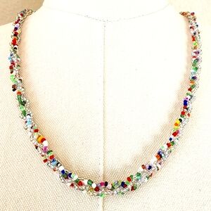 Braided layered rope necklace. Vintage.